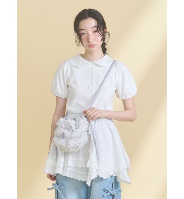 merry jenny「frilly summer polo top」|ポロシャツ|