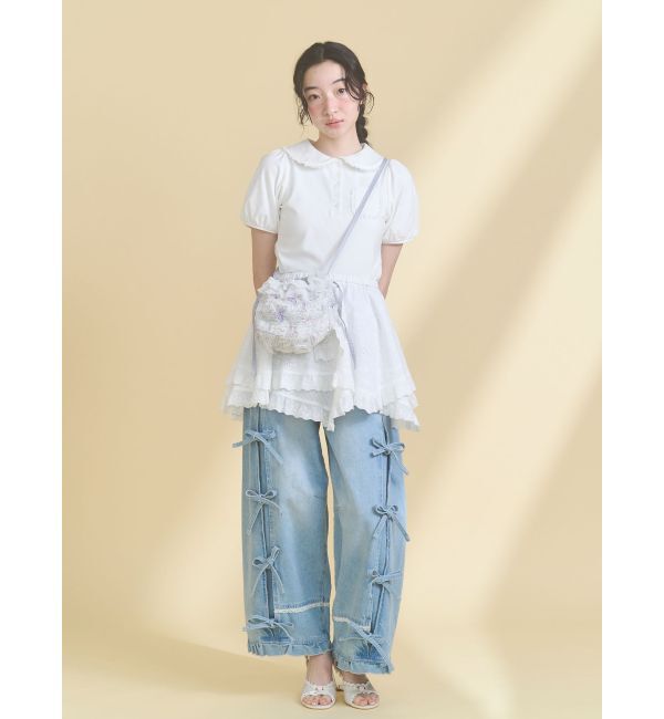 merry jenny「frilly summer polo top」|ポロシャツ|