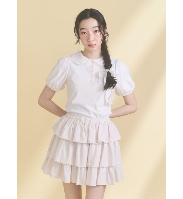 merry jenny「frilly summer polo top」|ポロシャツ|