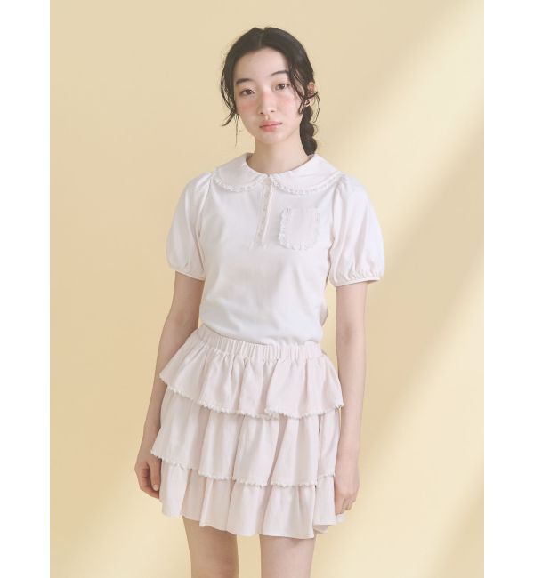 merry jenny「frilly summer polo top」|ポロシャツ|