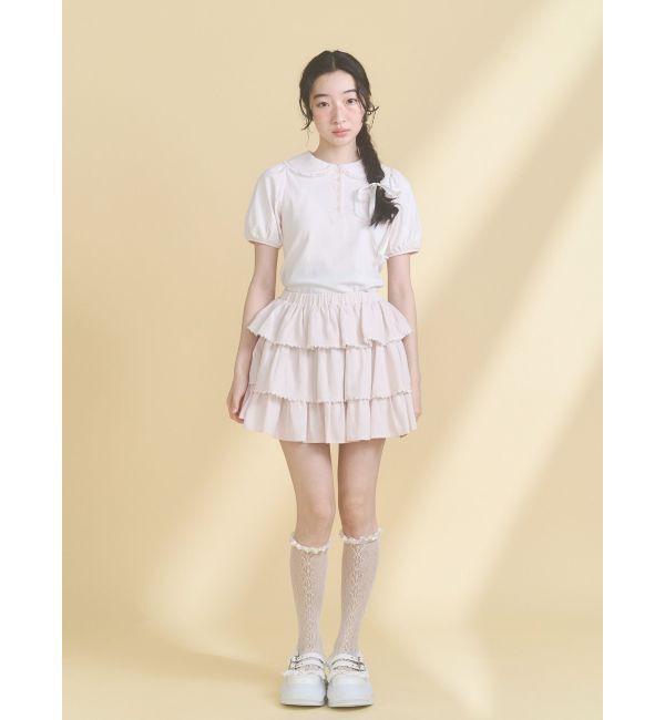 merry jenny「frilly summer polo top」|ポロシャツ|