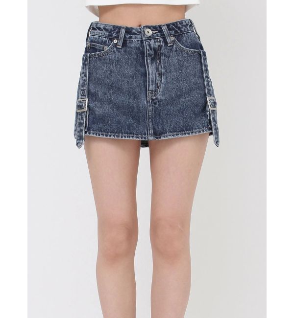 GYDA「ハイウエストBELTデザインデニムスカートライクショートパンツ」|スカート|