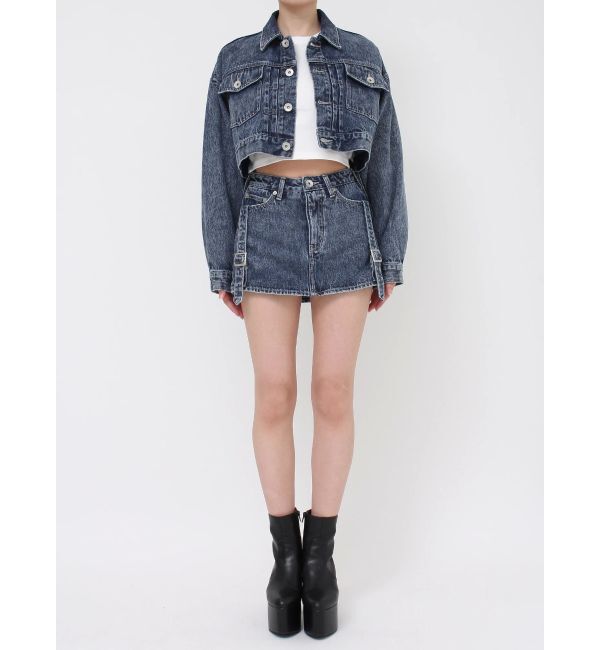 GYDA「ハイウエストBELTデザインデニムスカートライクショートパンツ」|スカート|