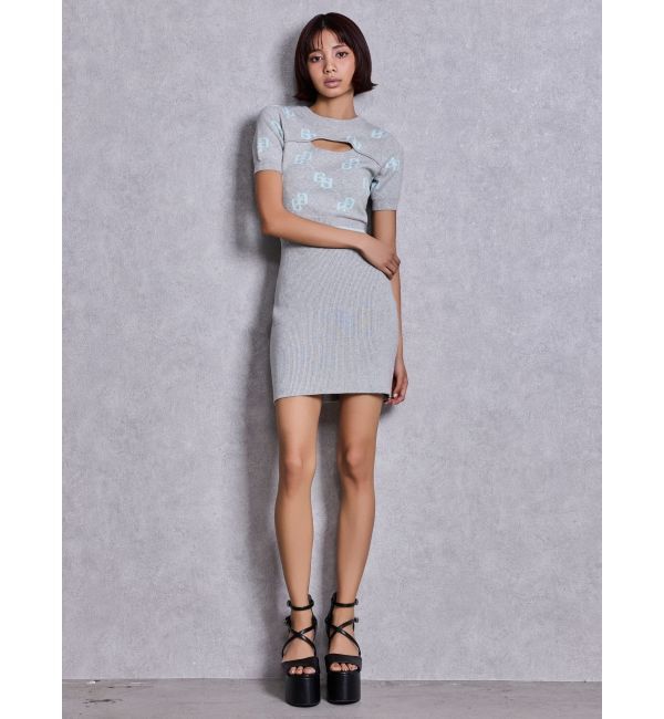 GYDA「GG FRONT OPENニットワンピース」|ワンピース|