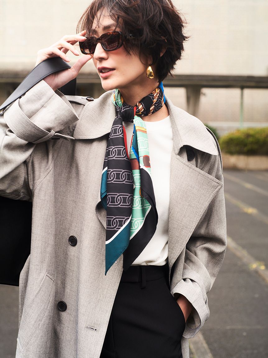 Mila Owen「ベルトモチーフ柄スカーフ」|バンダナ・スカーフ|GRN