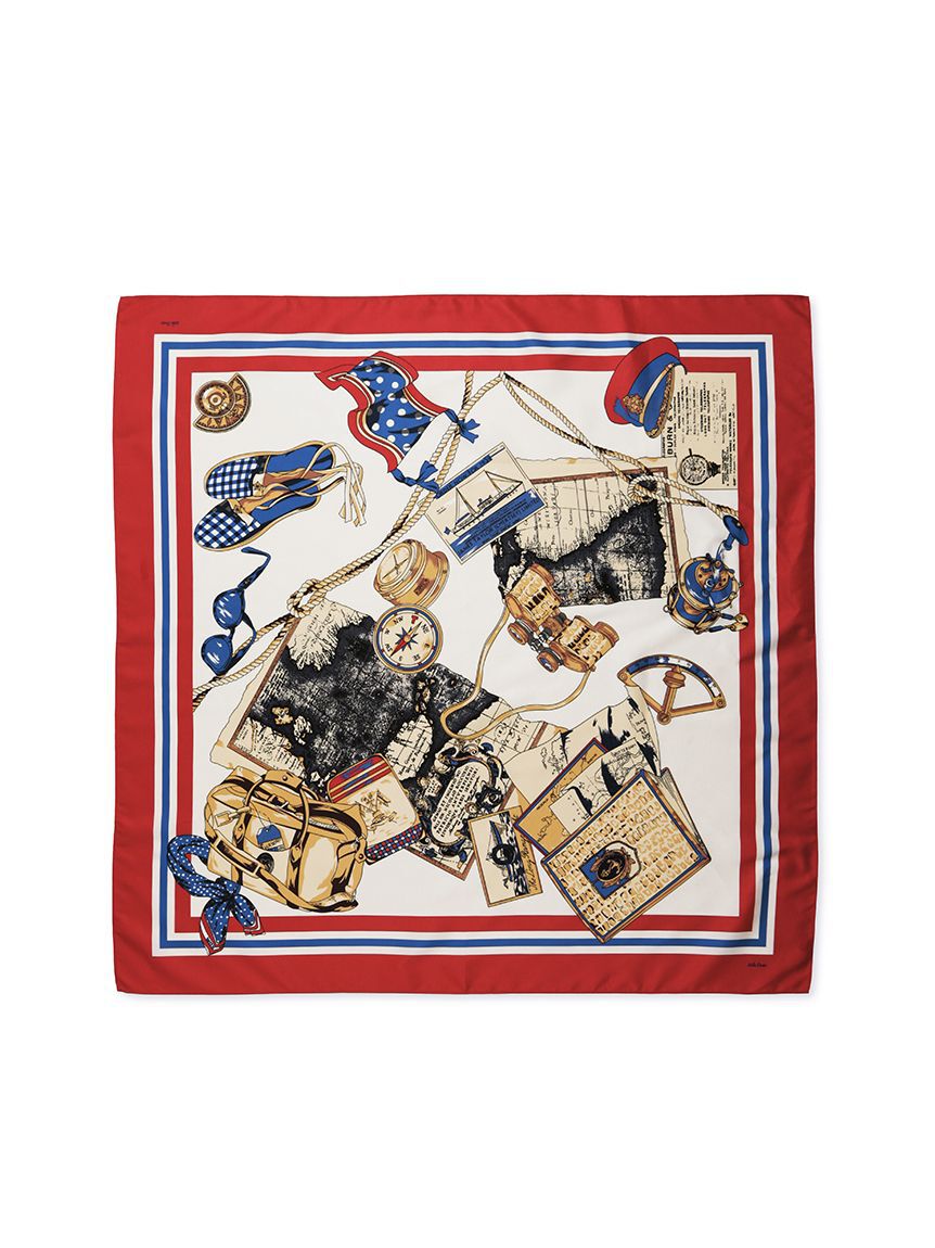 Mila Owen「トラベル柄スカーフ」|バンダナ・スカーフ|