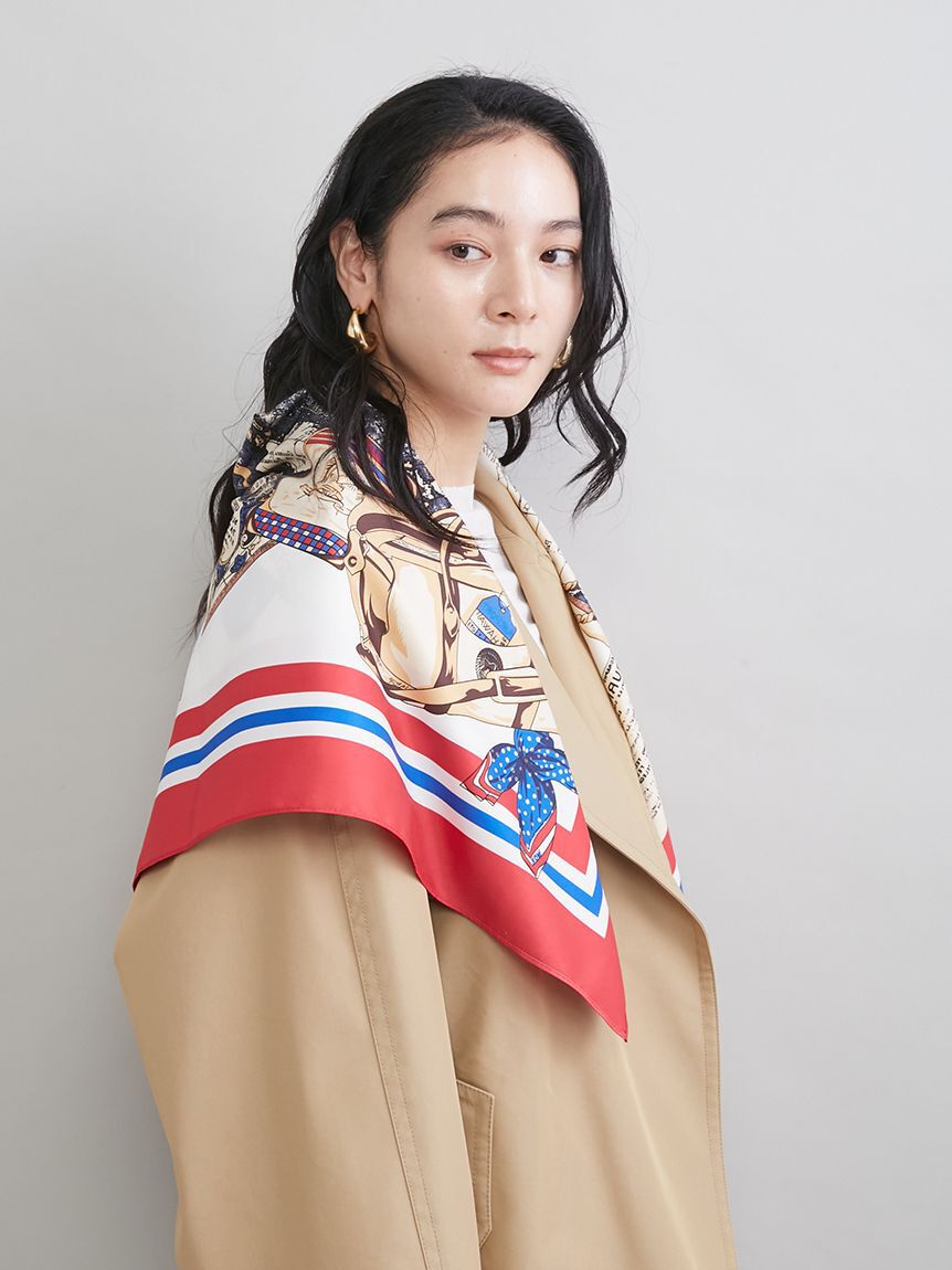 Mila Owen「トラベル柄スカーフ」|バンダナ・スカーフ|