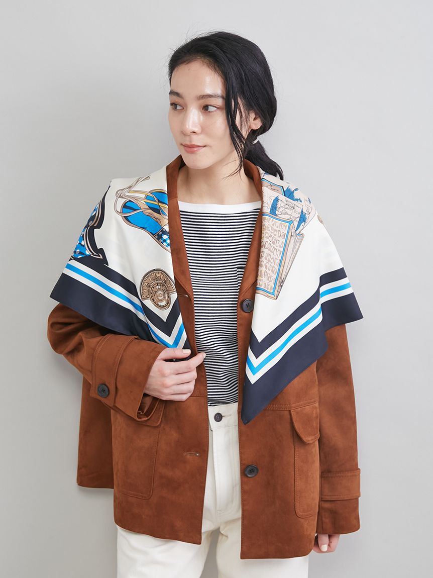 Mila Owen「トラベル柄スカーフ」|バンダナ・スカーフ|