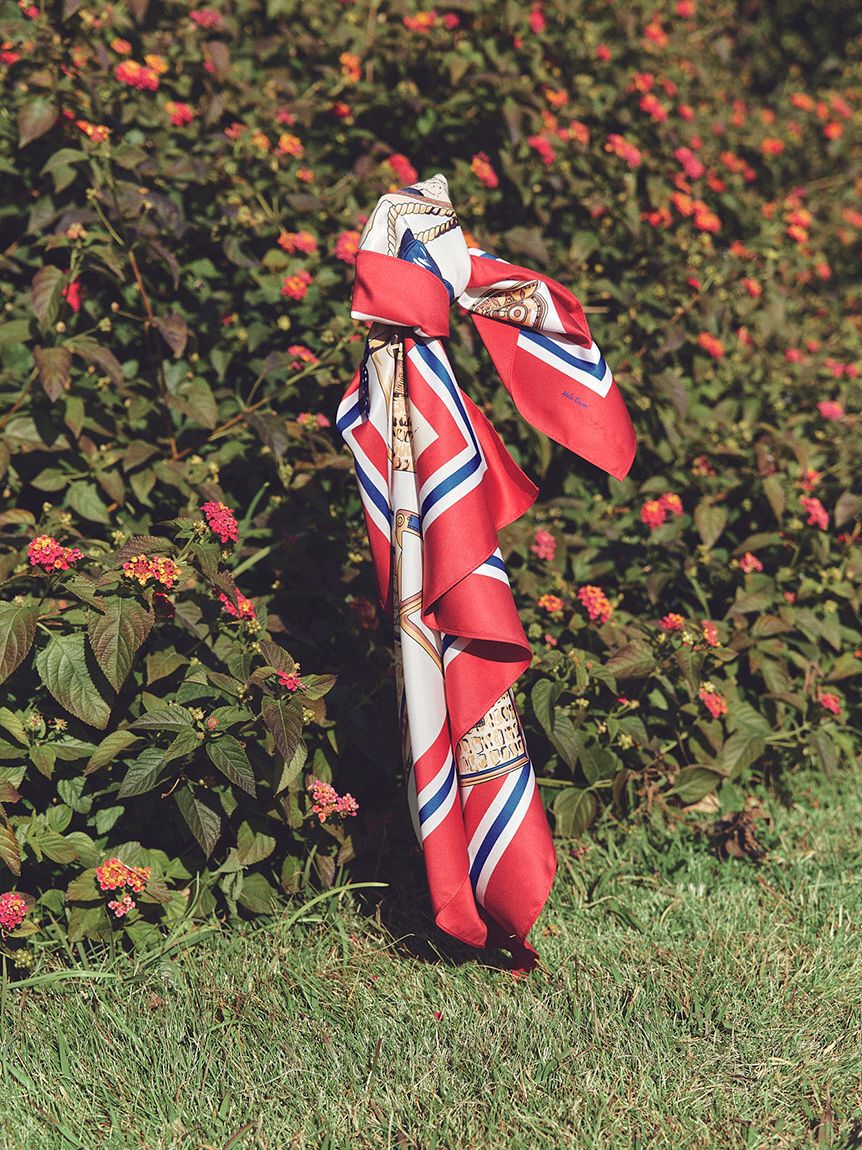 Mila Owen「トラベル柄スカーフ」|バンダナ・スカーフ|