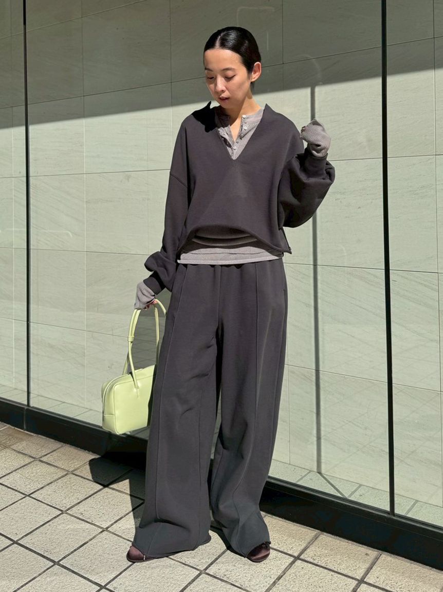 emmi atelier「スウェットワイドパンツ【セットアップ対応】」|チノ|