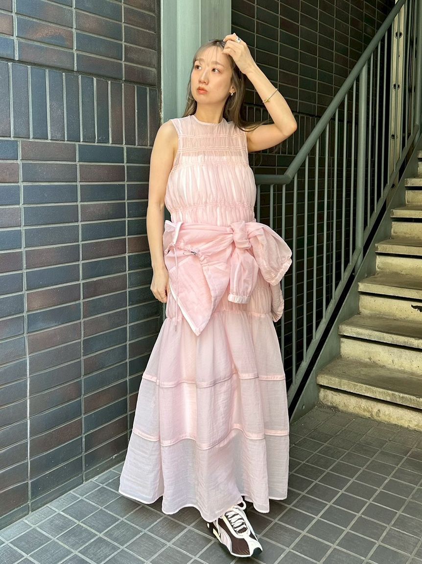 emmi atelier「フラワーエンブロイダリーワンピース【セットアップ対応】/ハンドウォッシャブル」|ワンピース|