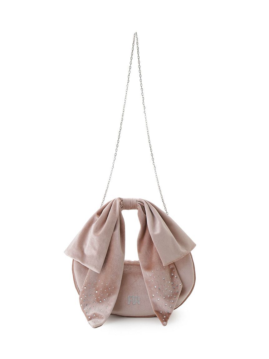 FURFUR「【WEB限定】クリスタルロゴベロアリボンバッグ」|トートバッグ|