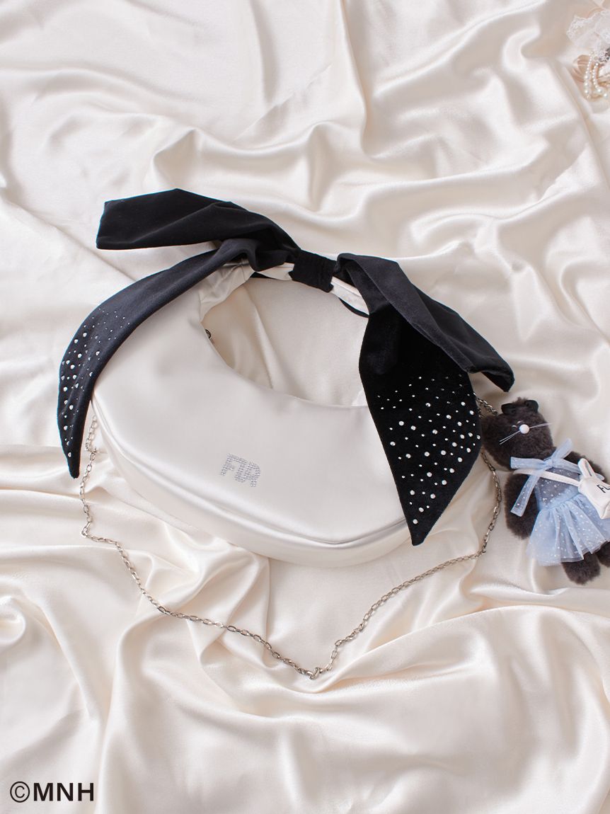 FURFUR「【WEB限定】クリスタルロゴベロアリボンバッグ」|トートバッグ|