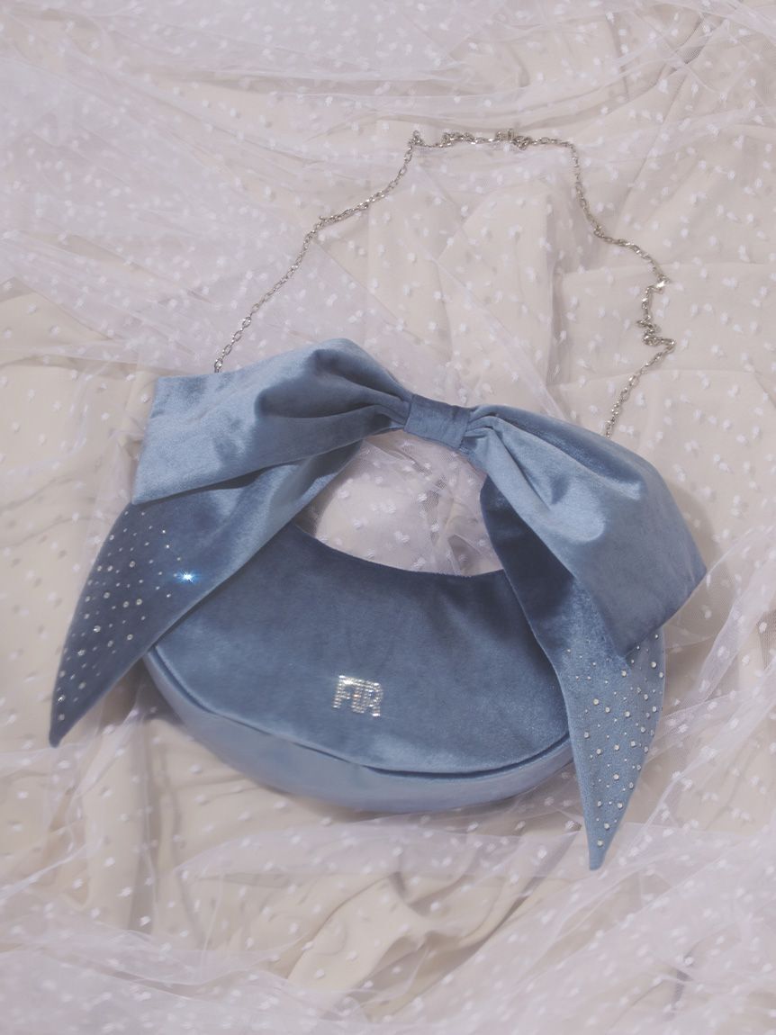 FURFUR「【WEB限定】クリスタルロゴベロアリボンバッグ」|トートバッグ|