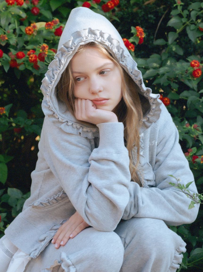 FURFUR「ハートモチーフフリルパーカー」|パーカー|GRY