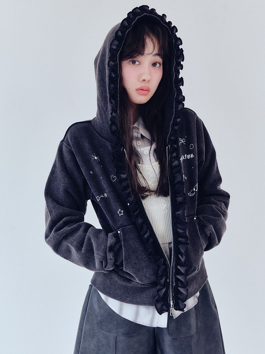 FURFUR「ハートモチーフフリルパーカー」|パーカー|CGRY