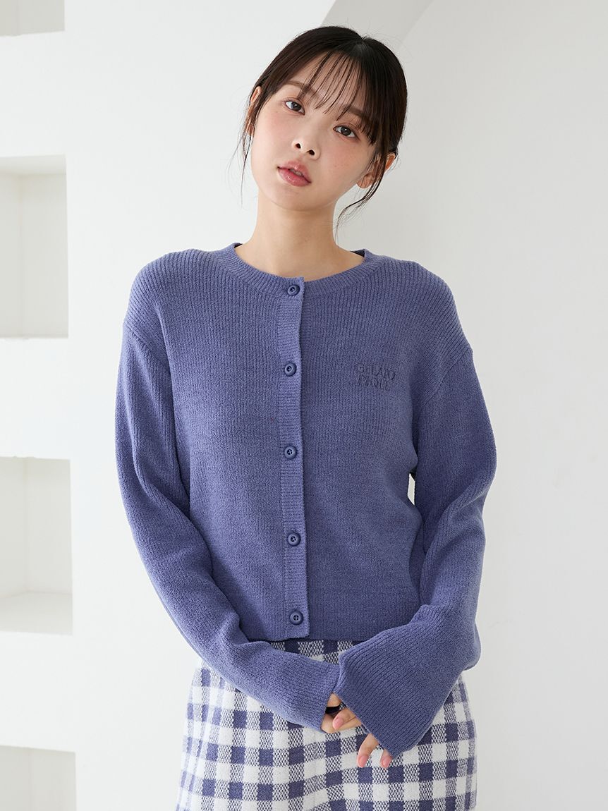 gelato pique「リブカーディガン&チェックロングパンツセット」|ルームウェア|