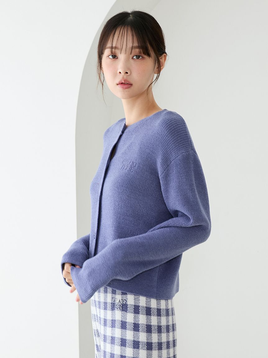 gelato pique「リブカーディガン&チェックロングパンツセット」|ルームウェア|