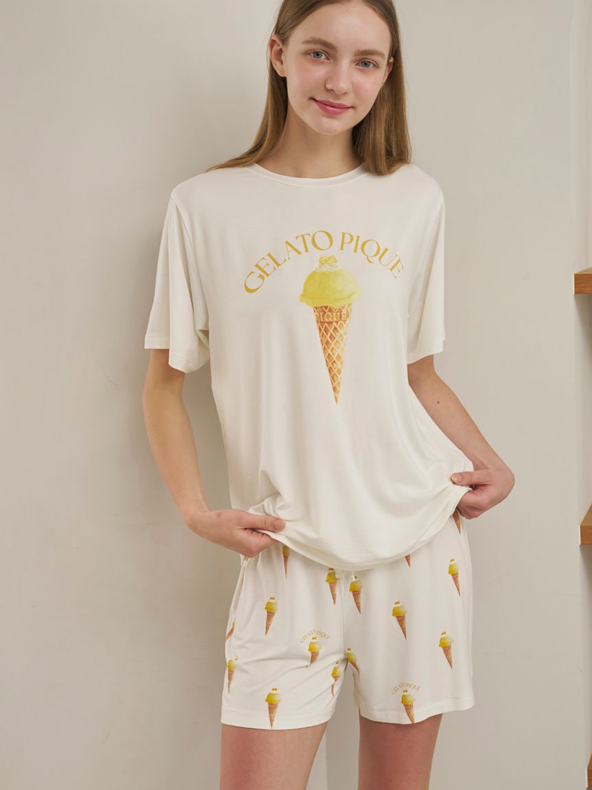 gelato pique「【接触冷感】ソルベワンポイントTシャツ」|ルームウェア|