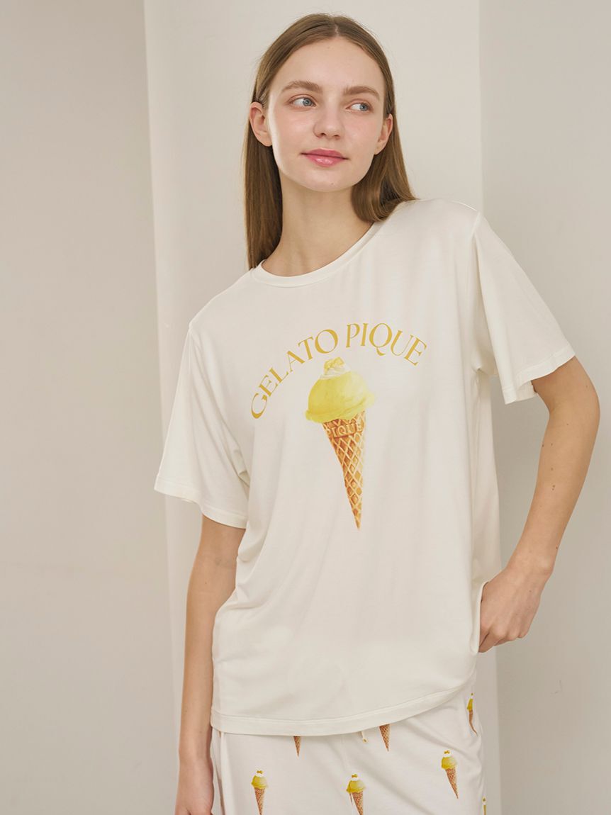 gelato pique「【接触冷感】ソルベワンポイントTシャツ」|ルームウェア|