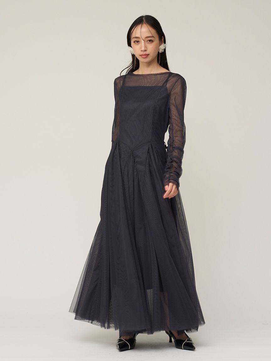 SNIDEL「チュールボリュームドレス」|ドレス|