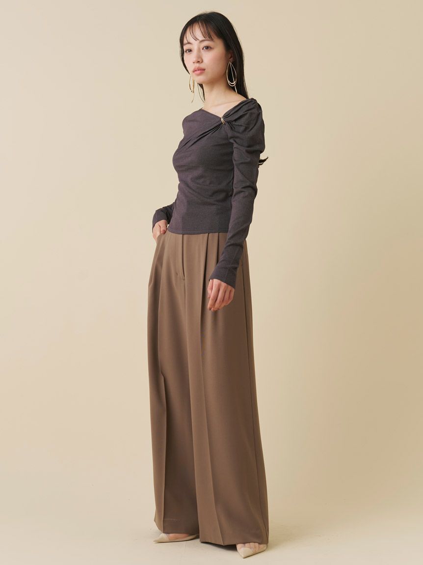 SNIDEL「デザインメタルドレープニットプルオーバー」|ニット・セーター|