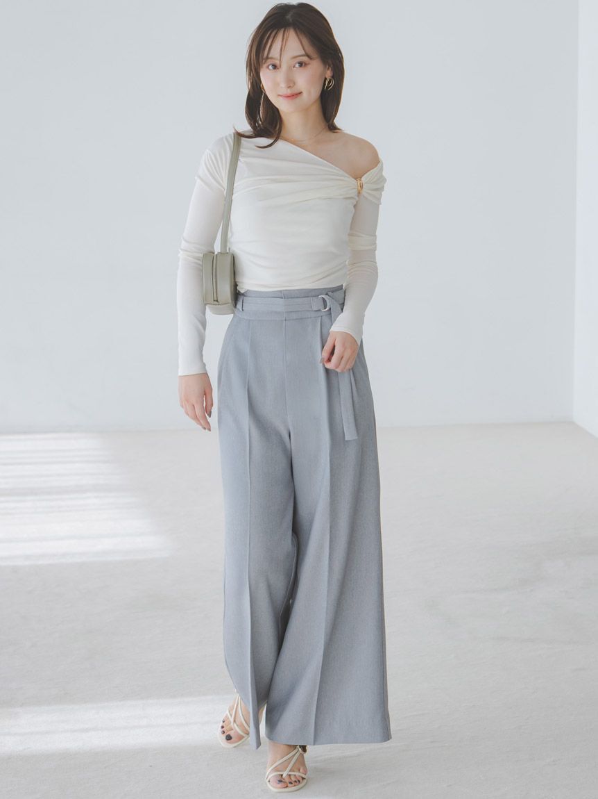 SNIDEL「デザインメタルドレープニットプルオーバー」|ニット・セーター|