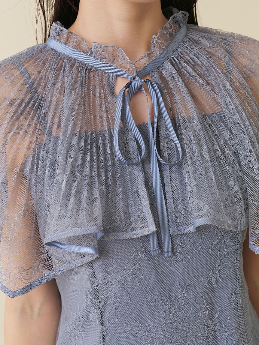 SNIDEL「レースケープセットマーメイドドレス」|ドレス|