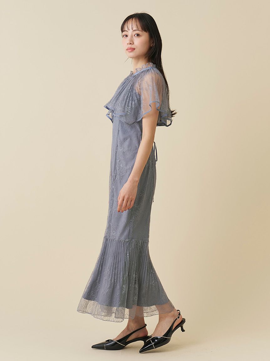 SNIDEL「レースケープセットマーメイドドレス」|ドレス|