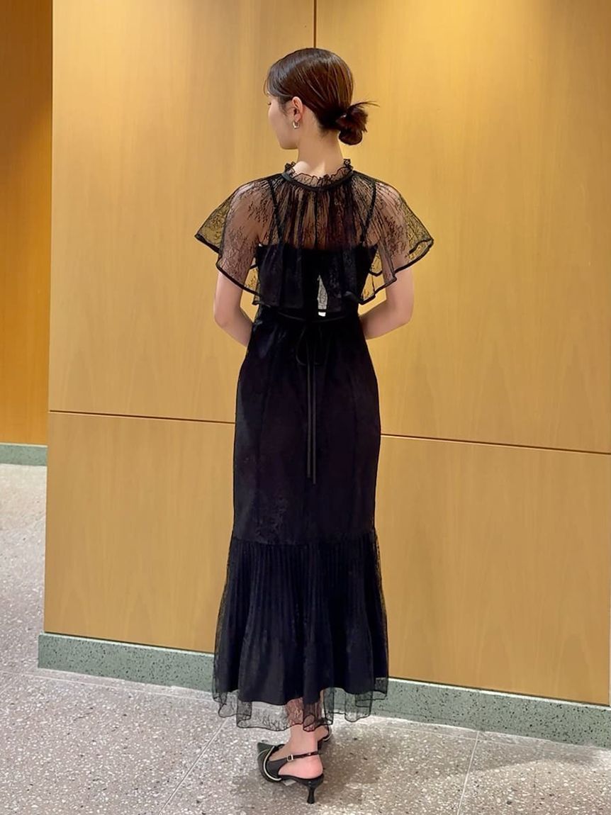 SNIDEL「レースケープセットマーメイドドレス」|ドレス|