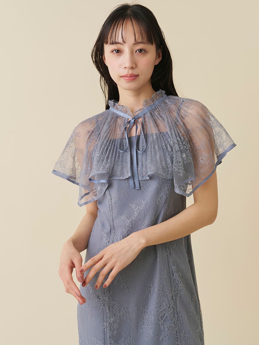 SNIDEL「レースケープセットマーメイドドレス」|ドレス|