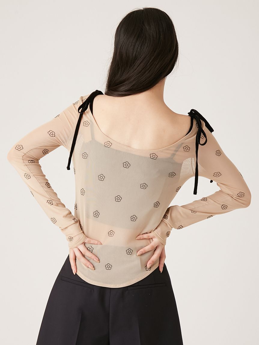 LILY BROWN「【LILY BROWN&times;MARY QUANT】デイジー柄シアーチュールトップス」|Tシャツ・カットソー|