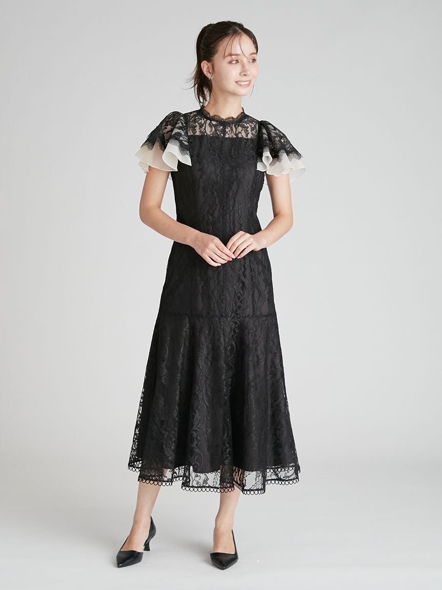 CELFORD「フレアスリーブレースマーメイドドレス」|ドレス|