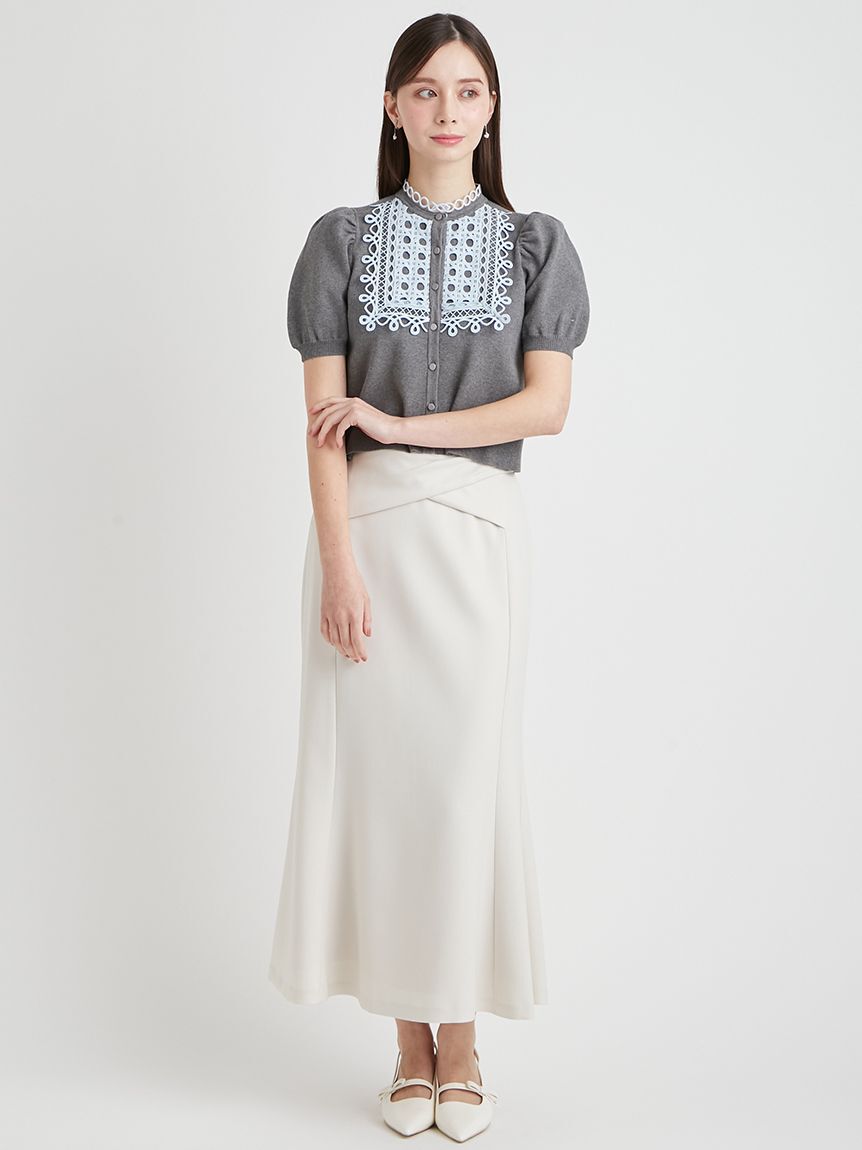 CELFORD「【洗える】【UVカット】ビブヨークレースカーディガン」|カーディガン|