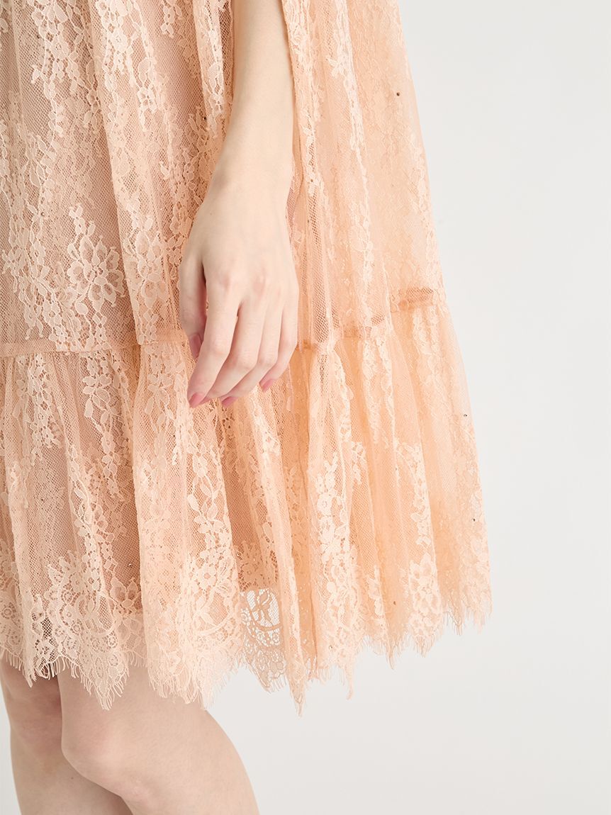 CELFORD「バックリボンレースケープドレス」|ドレス|