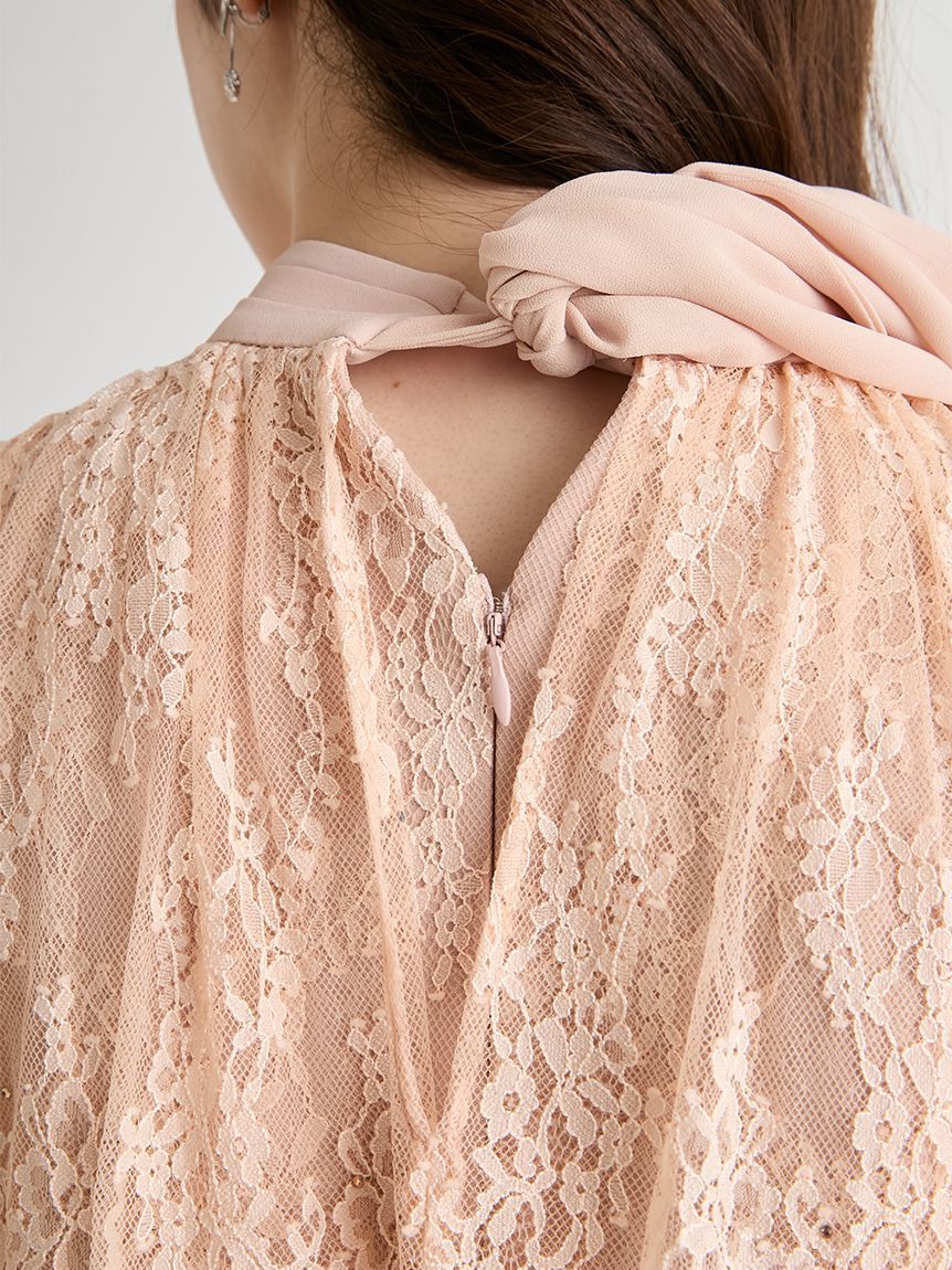 CELFORD「バックリボンレースケープドレス」|ドレス|