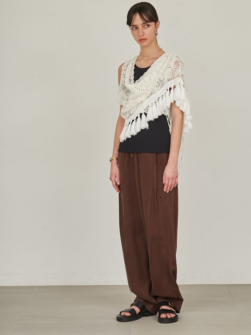 styling/「【セットアップ対応】ワイドタックドローストリングパンツ」|チノ|