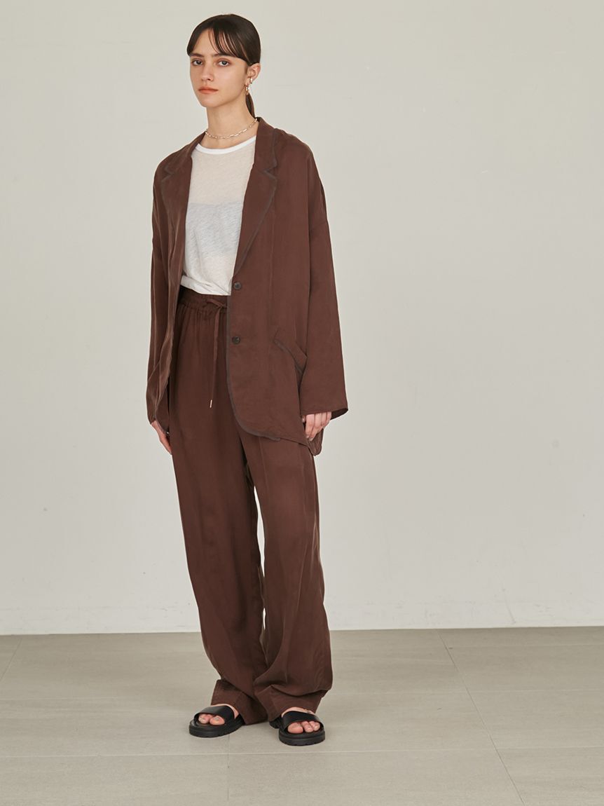 styling/「【セットアップ対応】ワイドタックドローストリングパンツ」|チノ|