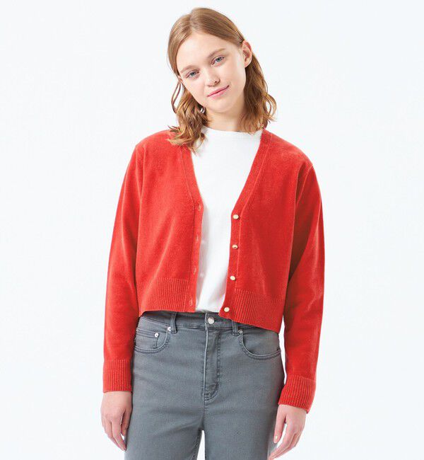 MACKINTOSH PHILOSOPHY「モールニットカーディガン」|ニット・セーター|レッド