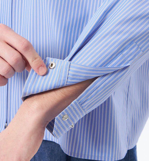 MACKINTOSH PHILOSOPHY「【予約販売】【WEEKENDER】 オーバーシャツハリントン ストライプ/ダンガリー」|ブルゾン・スタジャン|