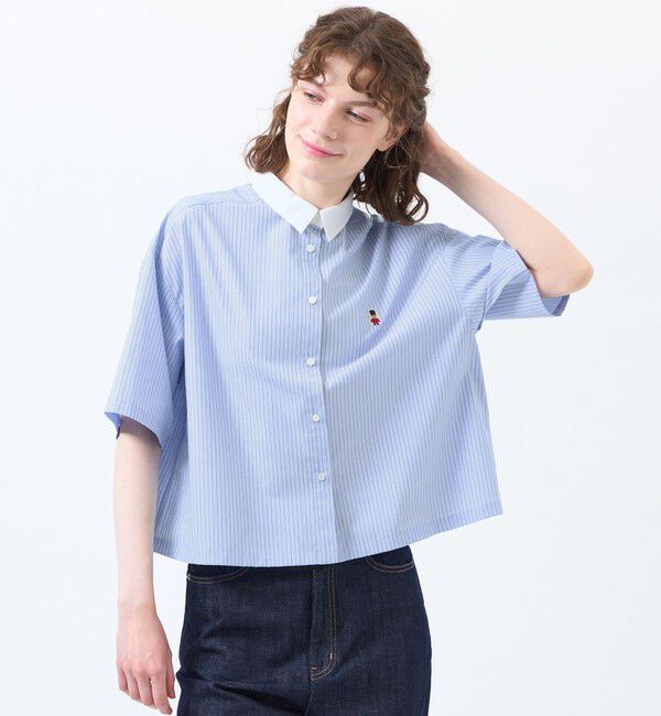 MACKINTOSH PHILOSOPHY「バッキンガムベア クレリックハーフスリーブシャツ」|シャツ・ブラウス|ライトブルー