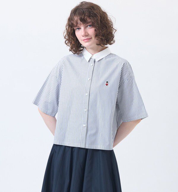 MACKINTOSH PHILOSOPHY「バッキンガムベア クレリックハーフスリーブシャツ」|シャツ・ブラウス|ネイビー