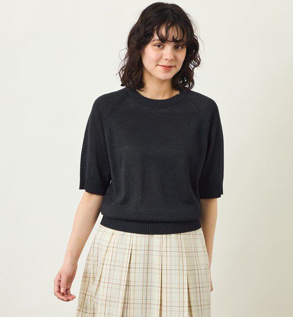 MACKINTOSH PHILOSOPHY「GREY LABELペーパーヤーンニットプルオーバー」|ニット・セーター|ブラック