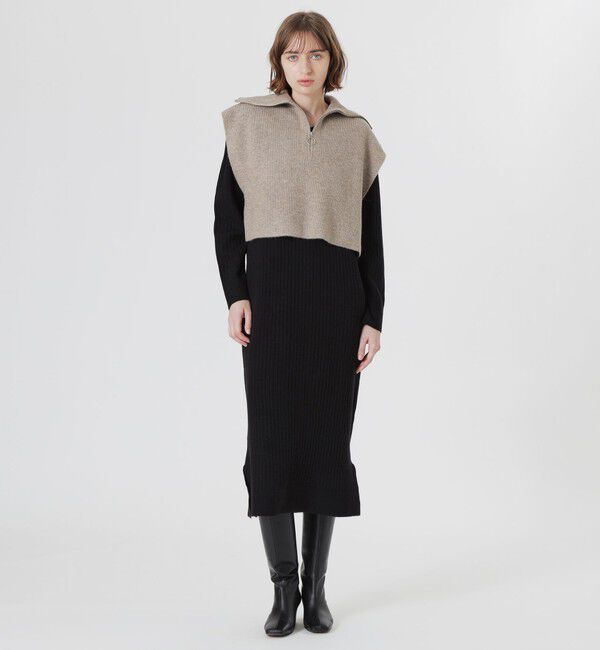  「ZIPニットコンビワンピース」|ワンピース|