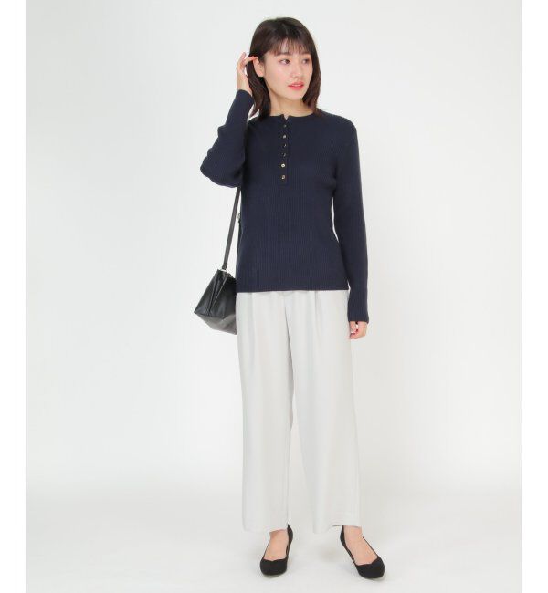 IKKA LOUNGE「ヘンリーネックリブニット」|プルオーバー|