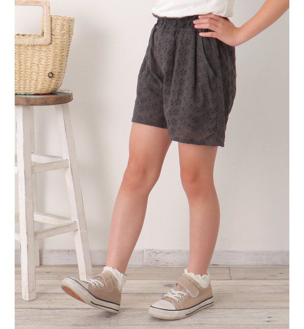 ikka kids「【セットアップ対応】コットンレースショートパンツ（120~160cm）」|その他|チャコール