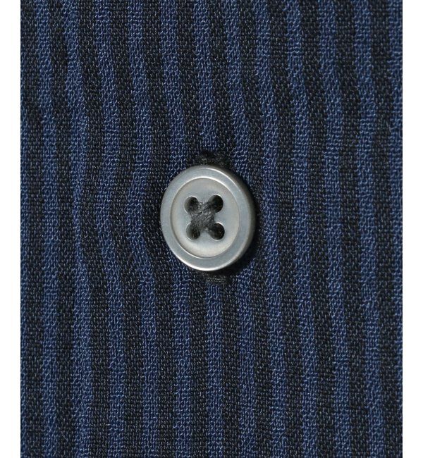 ikka「【接触冷感／吸水速乾】シャドーストライプオープンカラーシャツ」|シャツ・ブラウス|