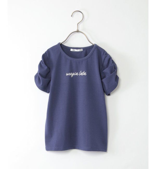 ikka kids「肩ギャザーフロッキーロゴTシャツ（120~160cm）」|Tシャツ・カットソー|