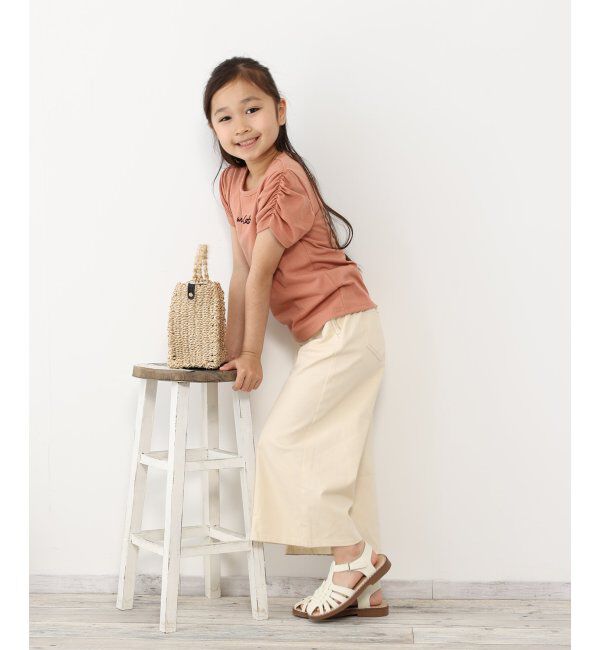 ikka kids「肩ギャザーフロッキーロゴTシャツ（120~160cm）」|Tシャツ・カットソー|