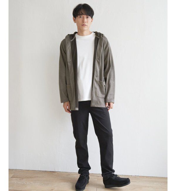 ikka「フェイクスエードフーディガン」|カーディガン|